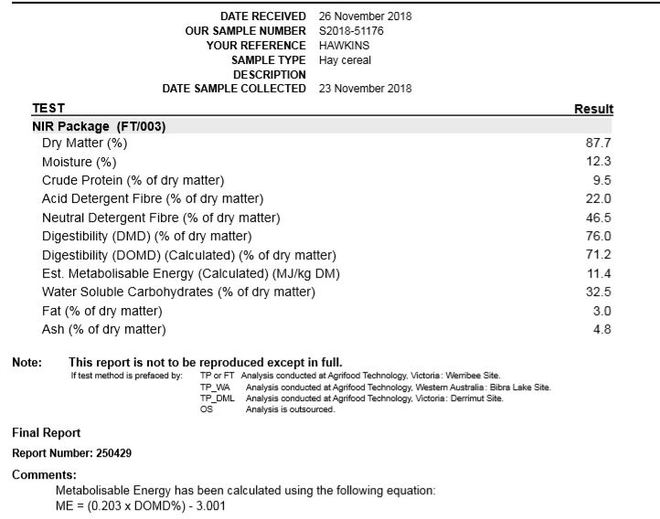 Barley Hay 650kg approx 8x4x3 Bales