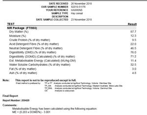 Barley Hay 650kg approx 8x4x3 Bales