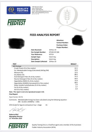 New Seasons Vetch Hay