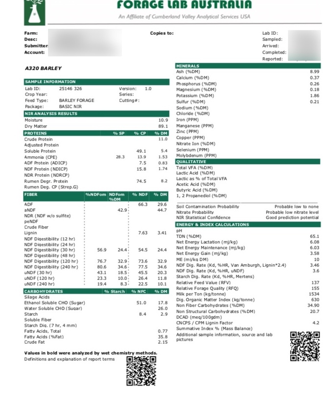80mt Barley Hay 650-700kg 8x4x3 Bales