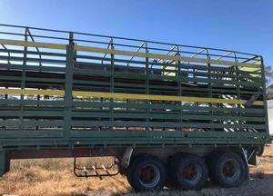 3 Deck Sheep Crate on Tri Axle 42' McGrath Trailer