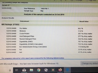 50mt Vetch Hay 680kg 8x4x3 Bales