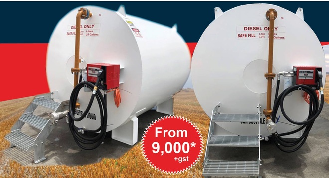 Farm Tanks - Single Walled Fuel Tanks 4500 & 8500 L available 