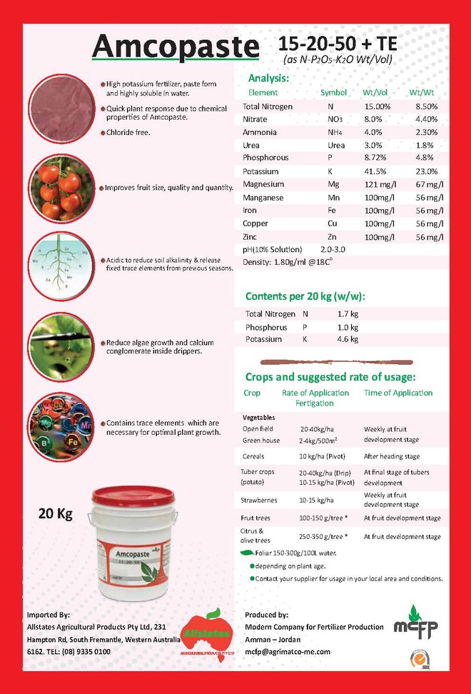 AMCO 15.20.50 & TE LIQUID FERTILISER - PLENTY OF STOCK AVAILABLE