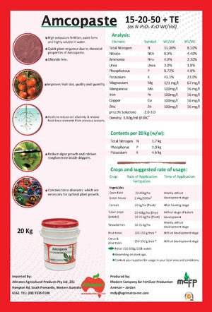 AMCO 15.20.50 & TE LIQUID FERTILISER - PLENTY OF STOCK AVAILABLE