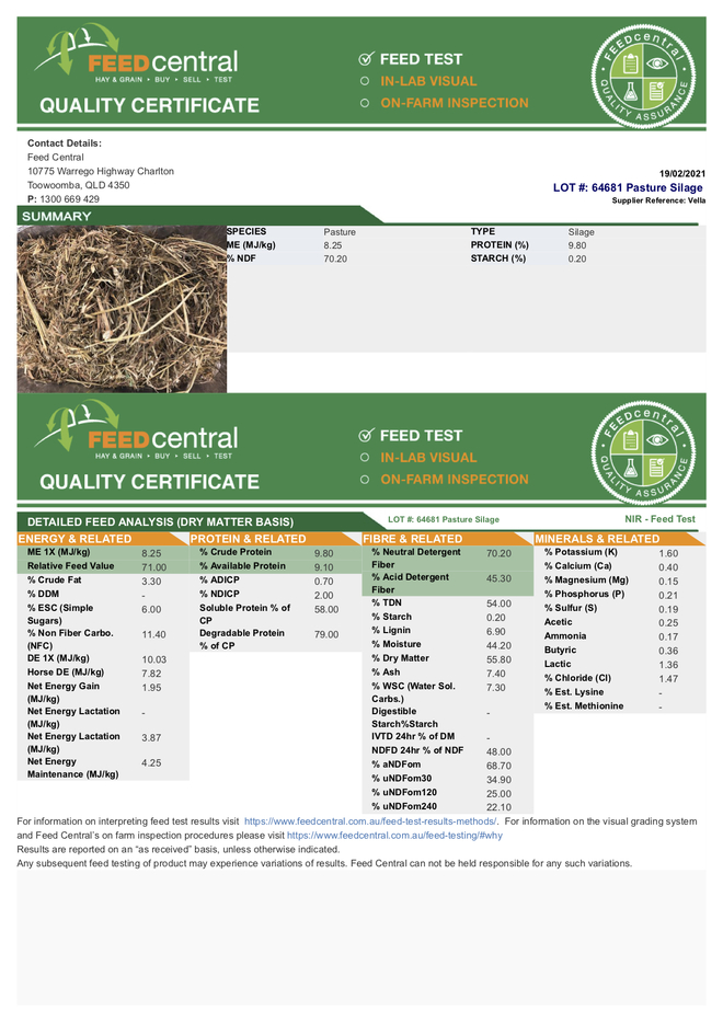 Pasture Silage 4x4