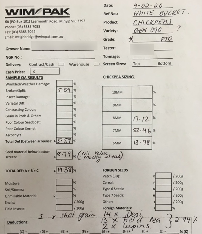20-30mt Feed Chickpeas 