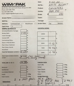 20-30mt Feed Chickpeas 