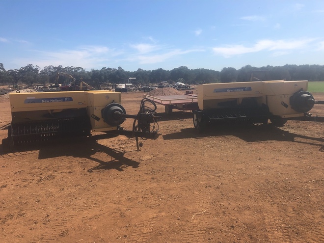 2 x BC5070 New Holland Small Balers with Grab (1 Bale Grab available)