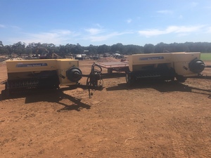 2 x BC5070 New Holland Small Balers with Grab (1 Bale Grab available)