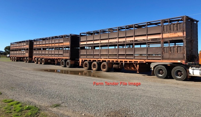 Double Deck Stock Crate Triple Road Train Unit 