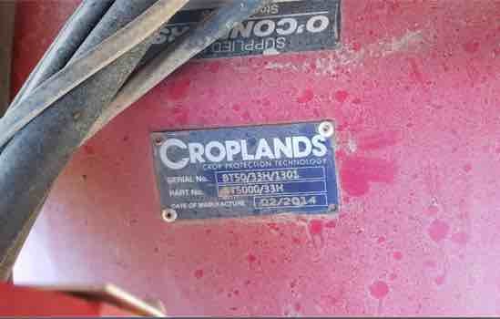 2014 Croplands 5000 Ltr 33M Boom Spray