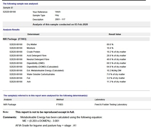 130 bales left of Vetch Hay 650kg 8x4x3 Bales + Freight