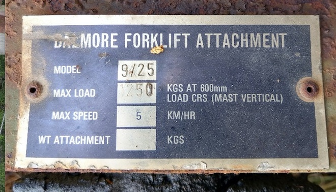 **PRICE REDUCTION** Dalmore Forklift Attachment