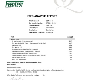 200mt Canola Hay 8x4x3 Bales