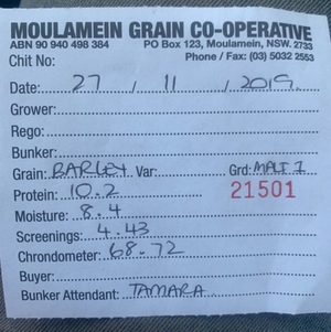 50mt MALT  barley