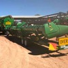 2013 John Deere S680 with 2013 12 Mtr 640 Draper front on 2016 Leith Trailer