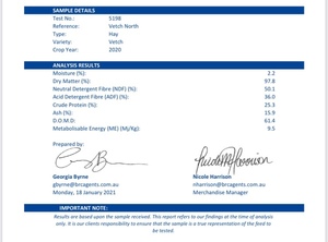 200mt Vetch Hay 8x4x3 Bales