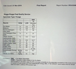 100 m/t Wheaten Hay 8x4x3 Bales