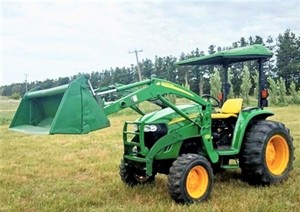 John Deere 4720 4WD Tractor Loader Flail Mower Canopy