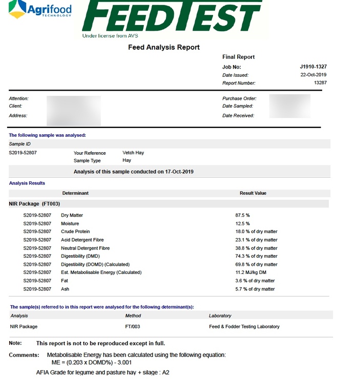 160mt Vetch Hay 620kg 8x4x3 Bales (New Season) 4 x B Double Loads