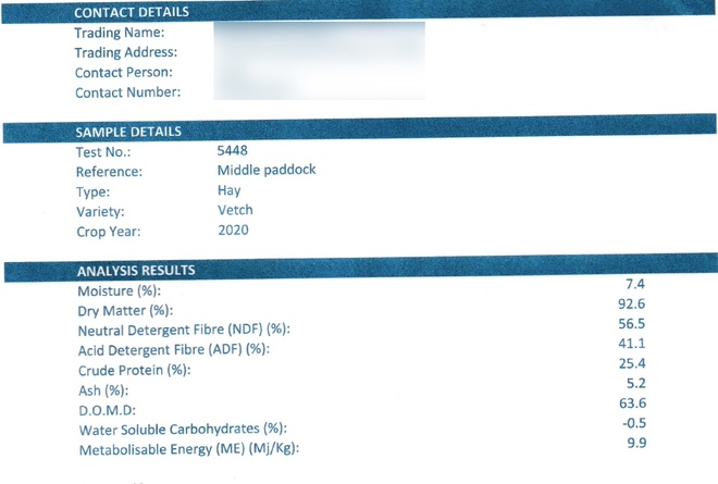 80mt Vetch Hay 650kg 8x4x3 Bales
