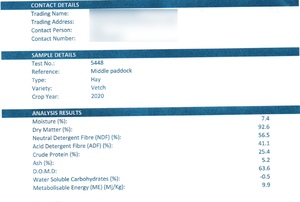 80mt Vetch Hay 650kg 8x4x3 Bales