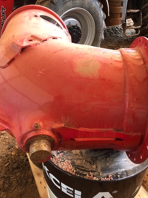 Unloading Auger Elbow off Case IH Header