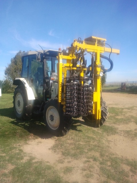 Grape Harvester/Pre-Pruner package with tractor