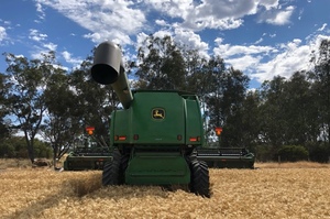  John Deere 9660 STS With A  2008 936D John Deere  Front With Cross Auger & Comb Trailer