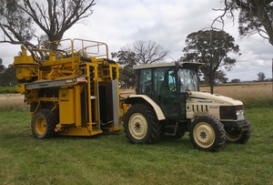 Grape Harvester/Pre-pruner package with tractor